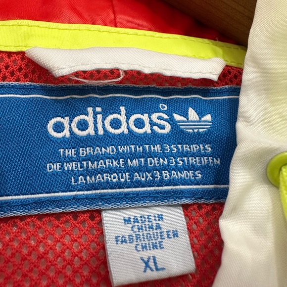 Adidas Lightweight Hooded Windbreaker Full Zip Jacket Size XL - Picture 3 of 7